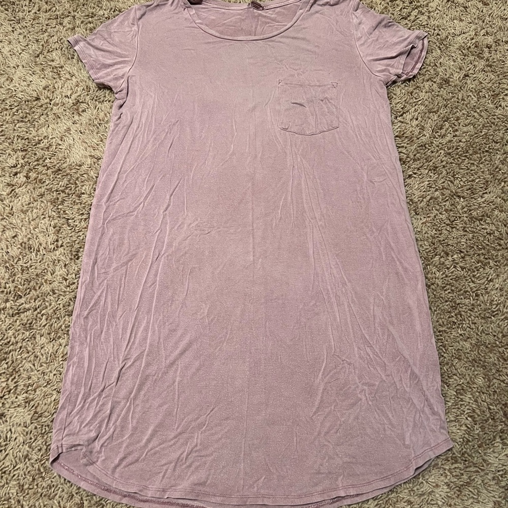 Garage Light Purple Short Sleeve Tee Shirt Dress